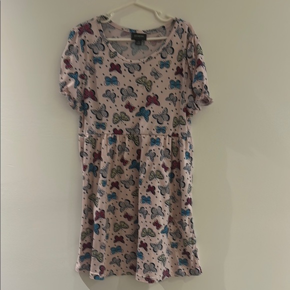 Blue and Red Puff Sleeve Casual Sundress - Picture 1 of 6